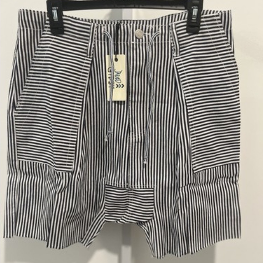 Striped Black and White Women's Shorts